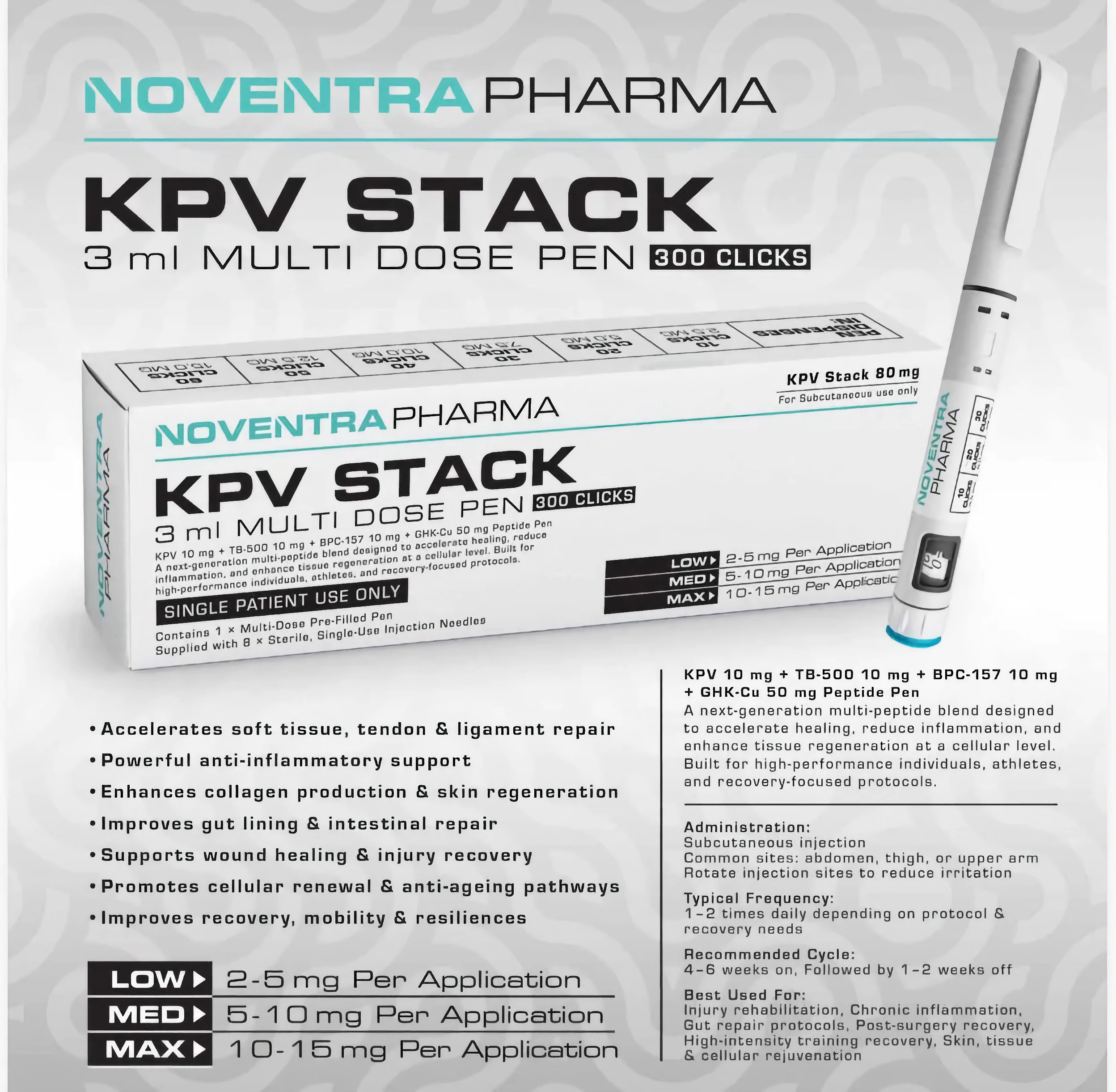 TB500:BPC-157:KPV:GHK-Cu Hybrid Pen - KPV Stack 20mg TB500/BPC-157/KPV/GHK-Cu Hybrid Pen - KPV Stack 20mg